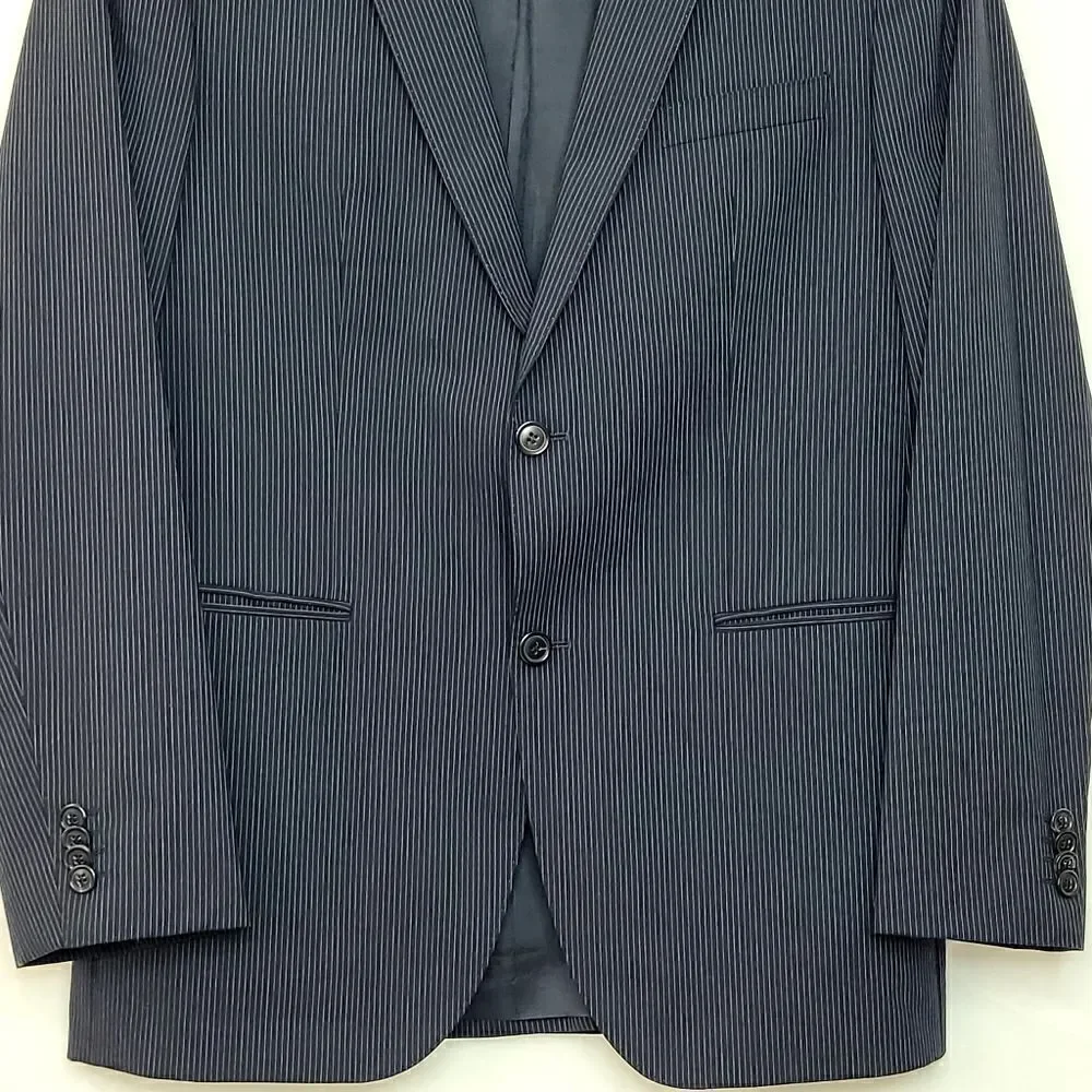 Hugo Boss Super 120 Pinstripe Two Button Virgin Wool Blazer‎ Size 40R